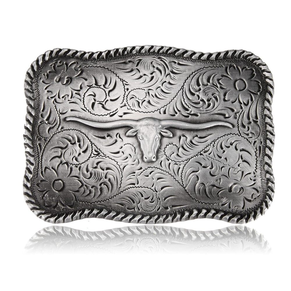 6035 Western Cowboy Longhorn Belt Buckle  Rodeo Long Horn Belt Buckle